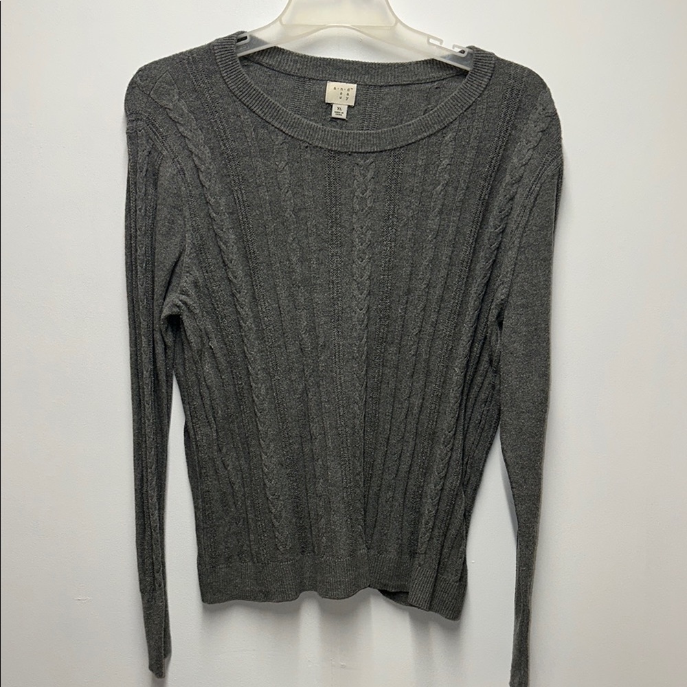 Gray Cable Knit Sweater